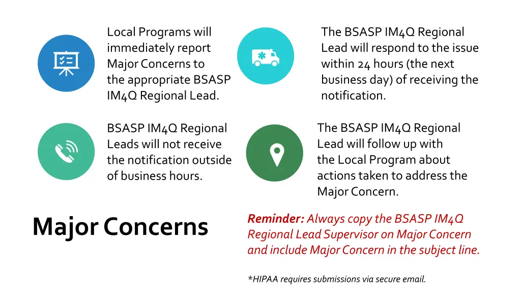 local programs will immediately report major
