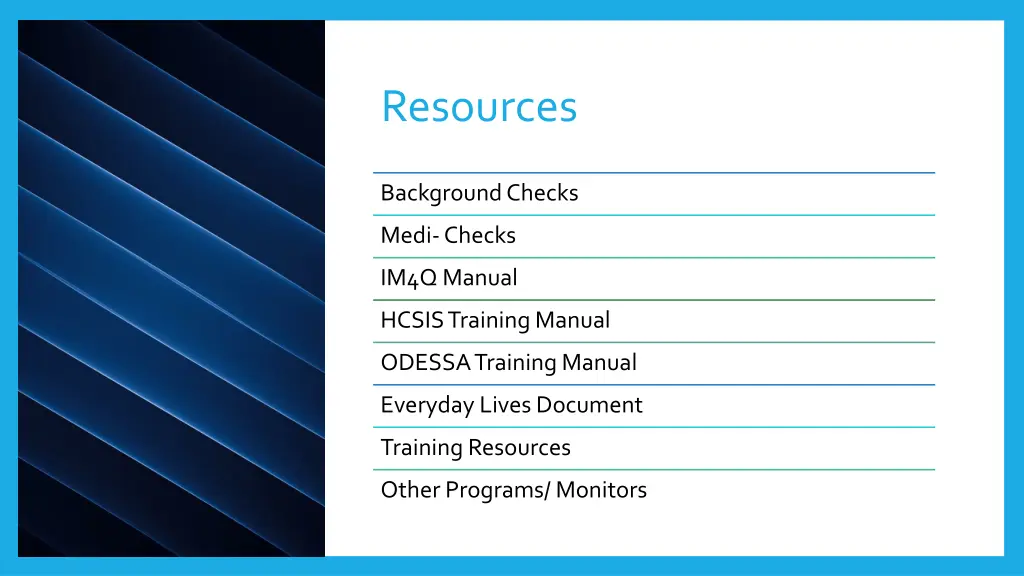 resources