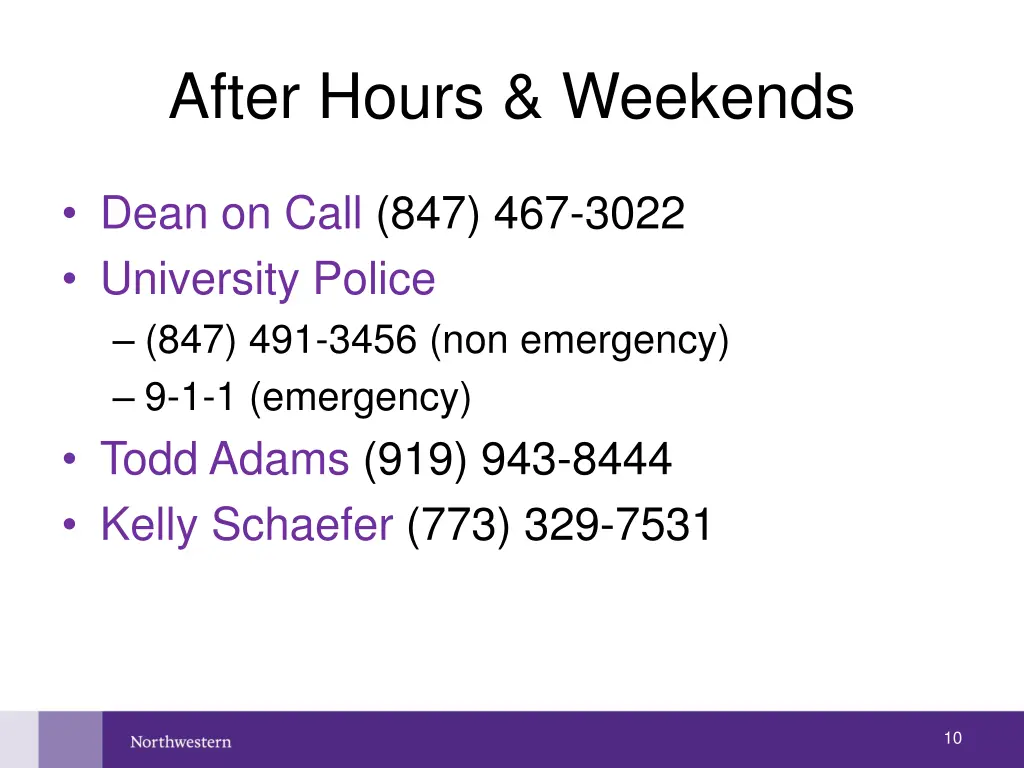 after hours weekends