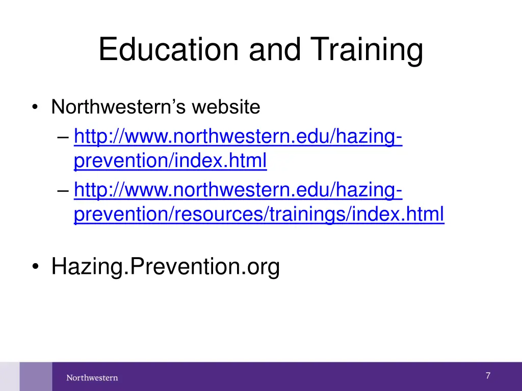 education and training