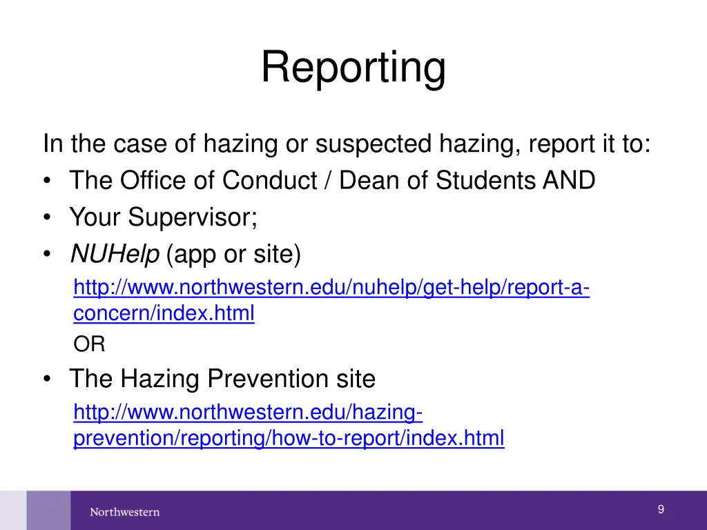 reporting