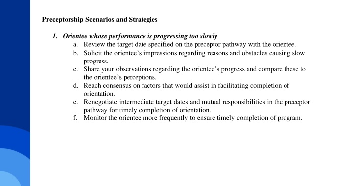 preceptorship scenarios and strategies