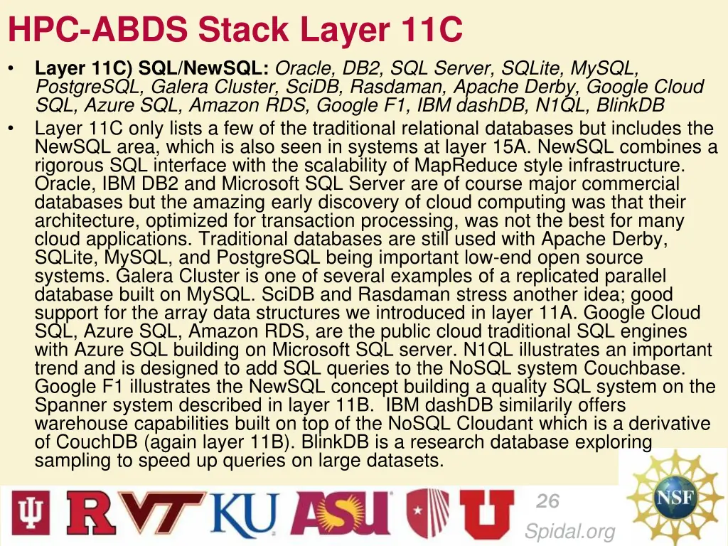 hpc abds stack layer 11c layer 11c sql newsql