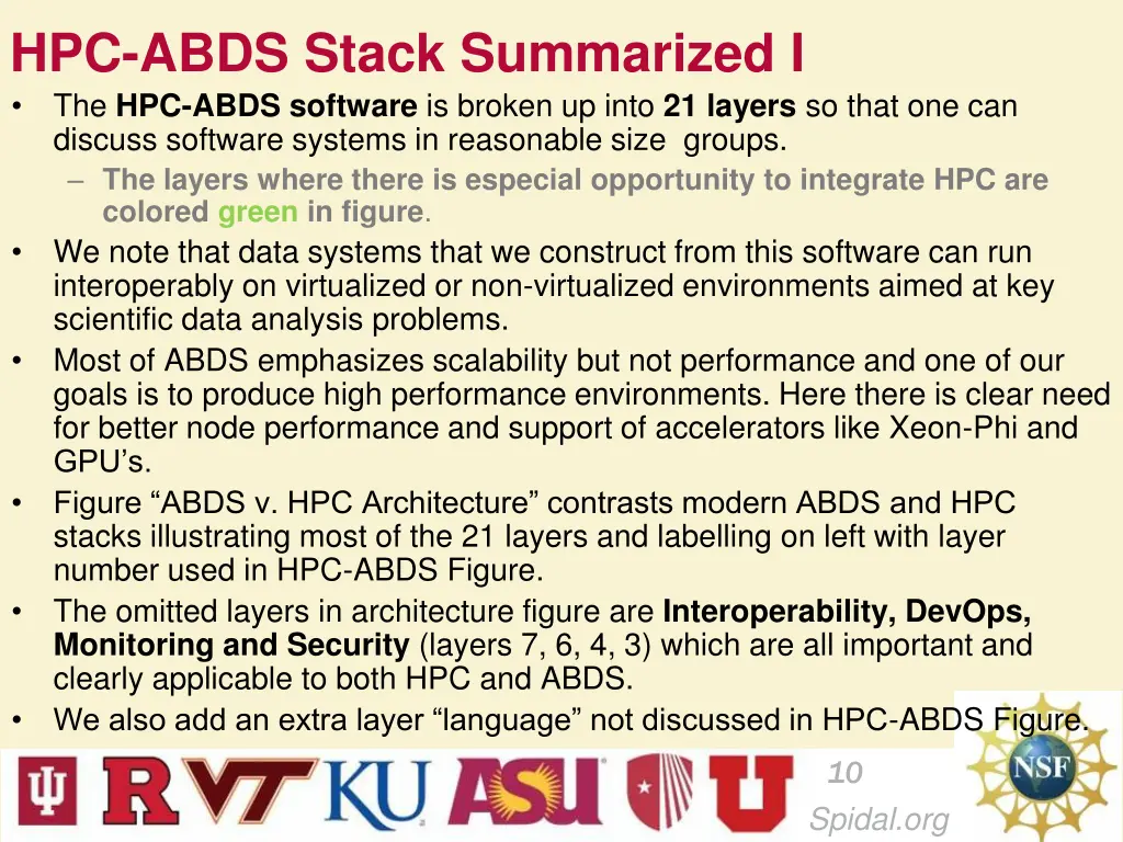 hpc abds stack summarized i