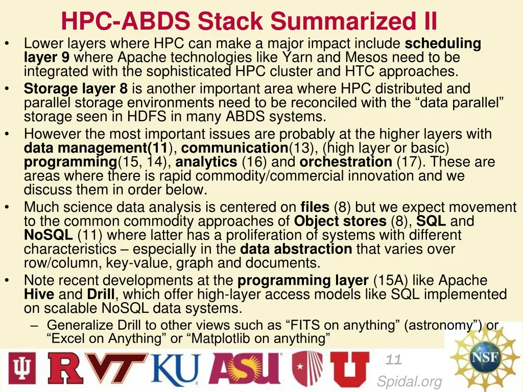 hpc abds stack summarized ii lower layers where