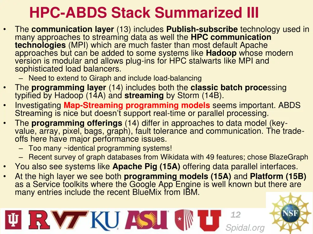 hpc abds stack summarized iii the communication