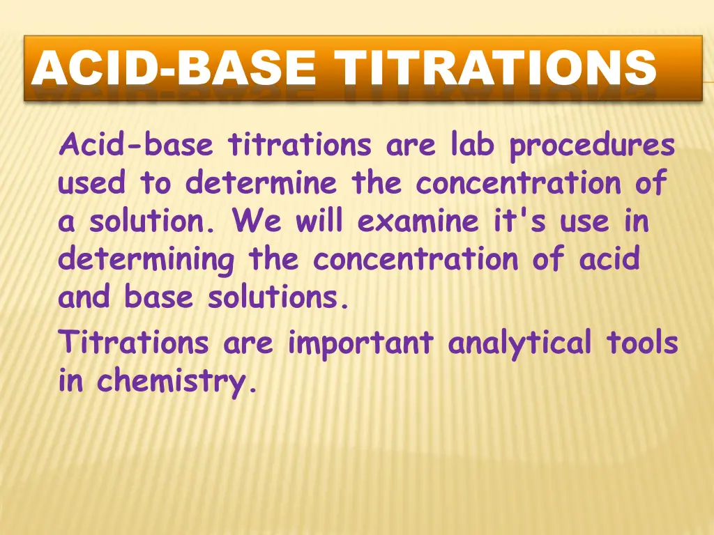 acid base titrations