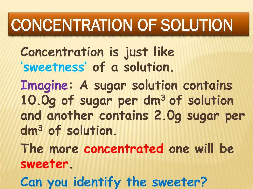 concentration of solution concentration