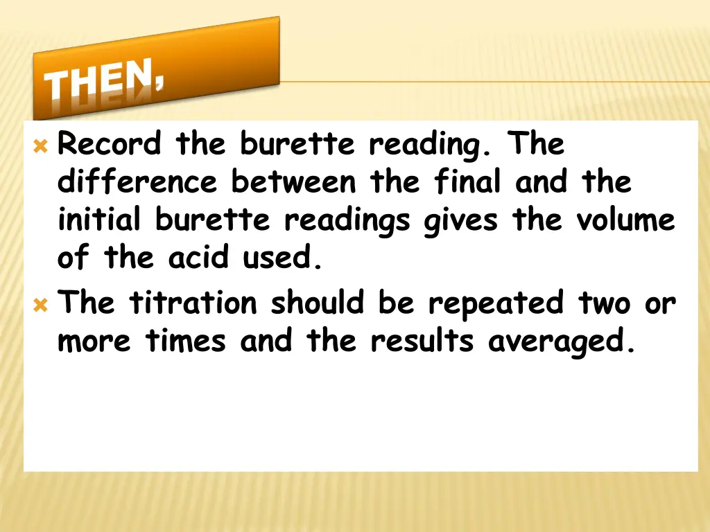 record the burette reading the difference between