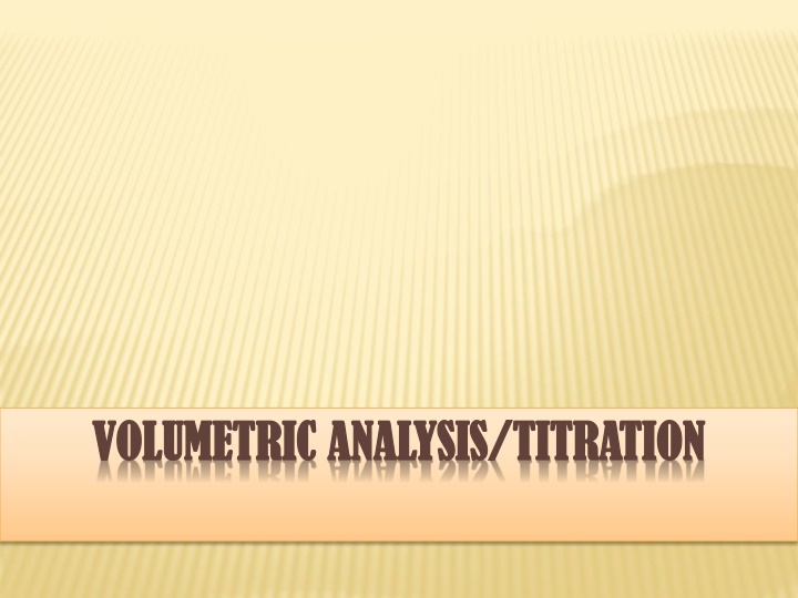 volumetric analysis titration volumetric analysis
