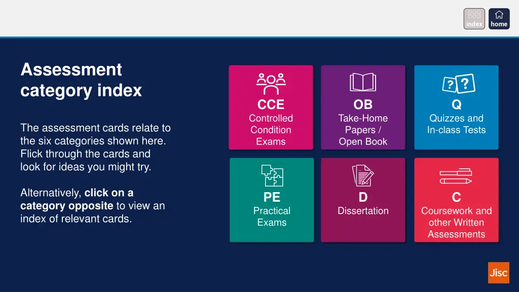 assessment category index