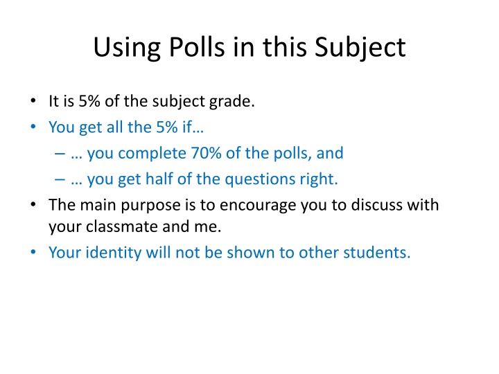 using polls in this subject