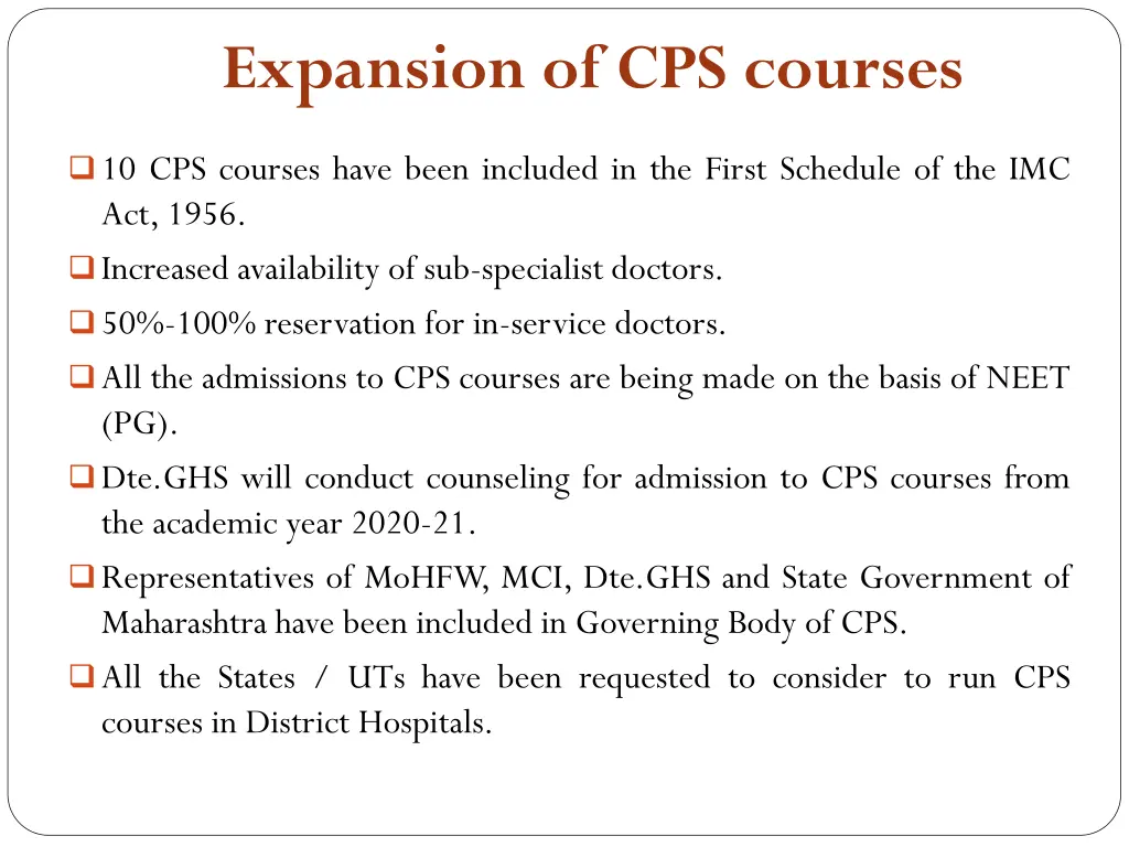 expansion of cps courses