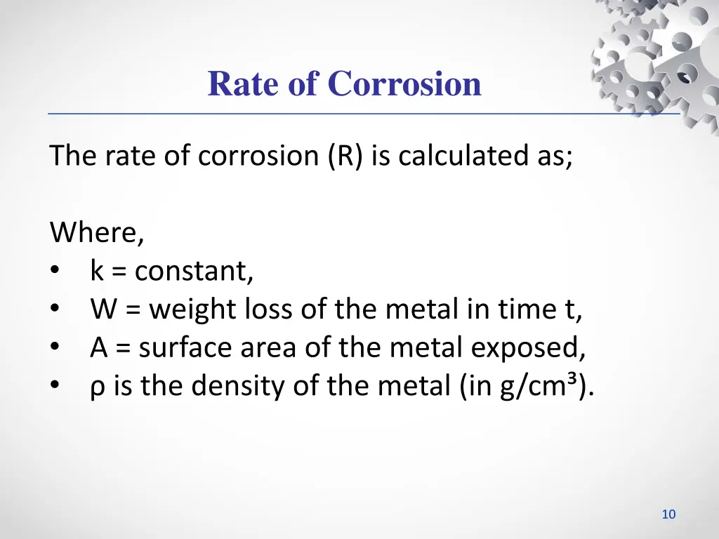 rate of corrosion 2