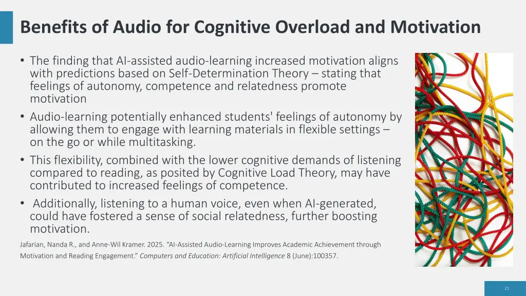 benefits of audio for cognitive overload