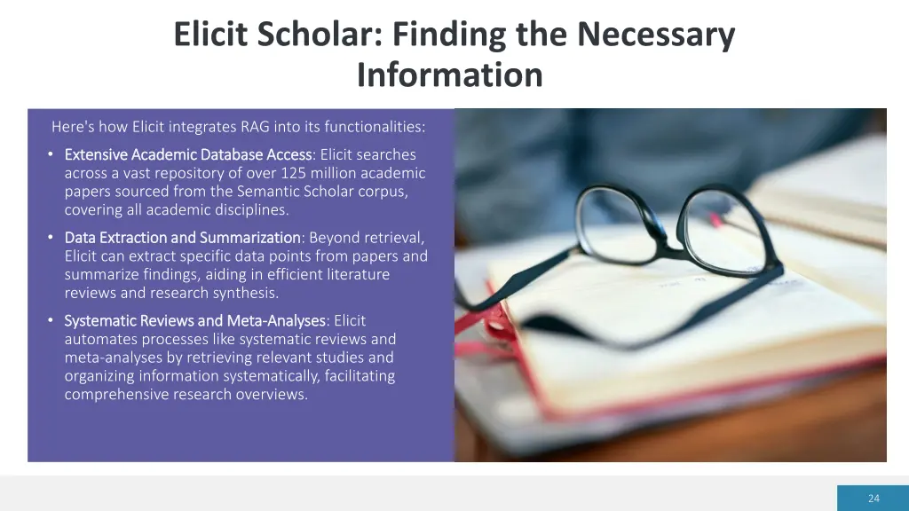 elicit scholar finding the necessary information