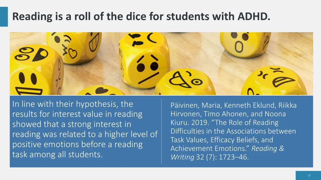 reading is a roll of the dice for students with
