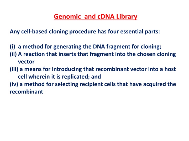 genomic and cdna library