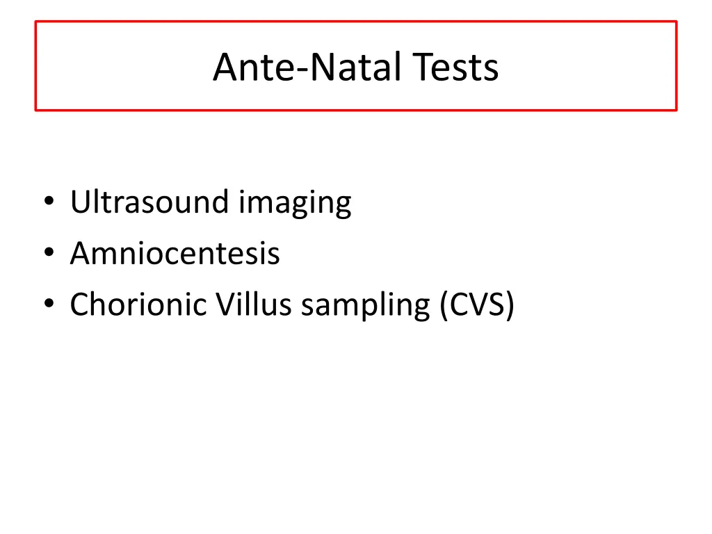 ante natal tests