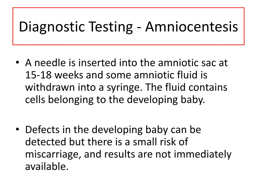 diagnostic testing amniocentesis