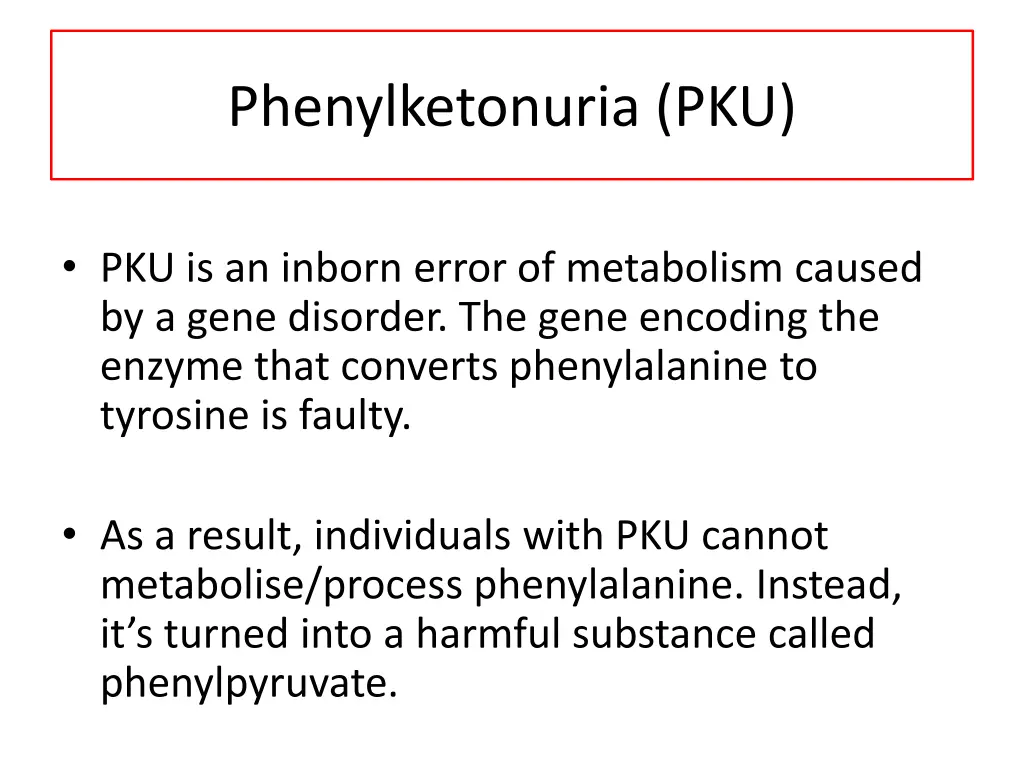 phenylketonuria pku