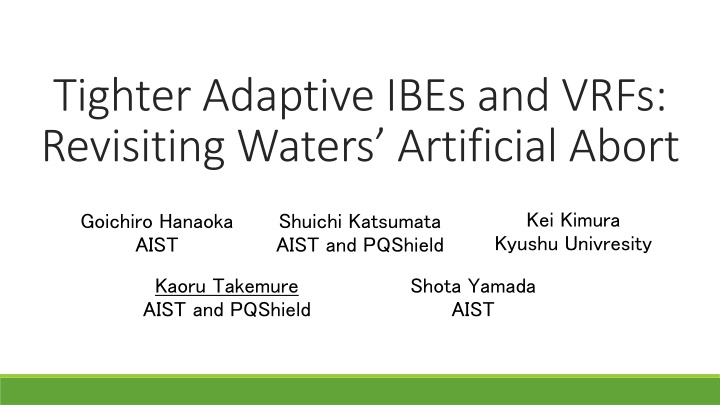 tighter adaptive ibes and vrfs revisiting waters