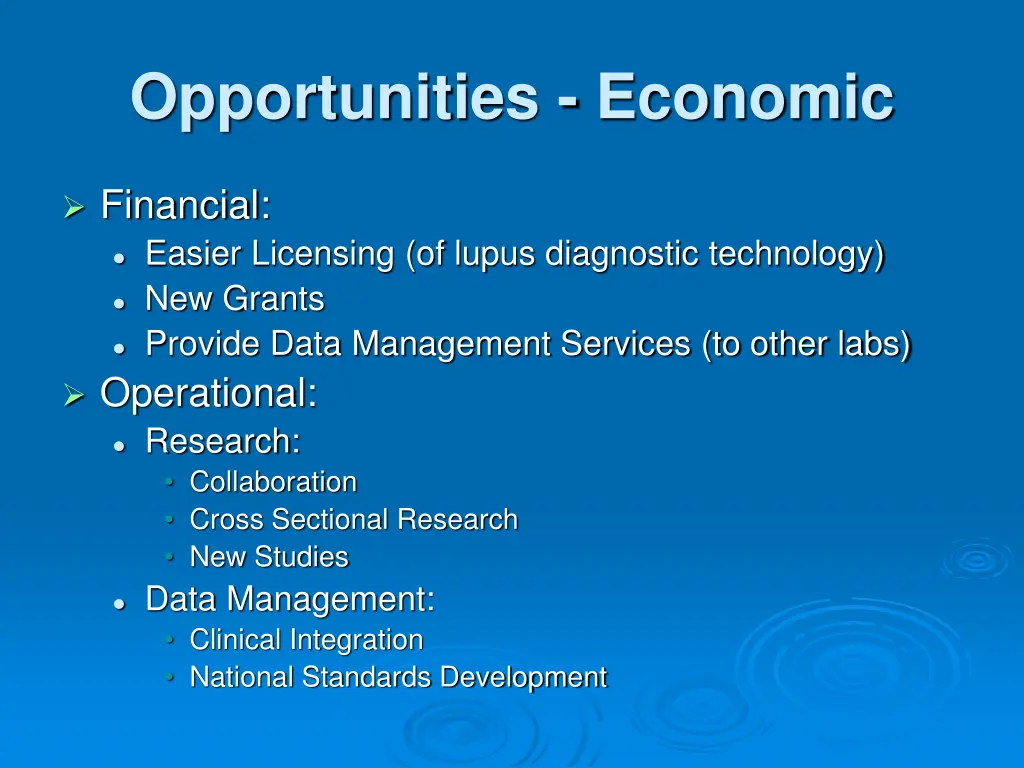 opportunities economic