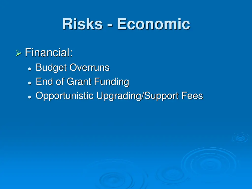 risks economic