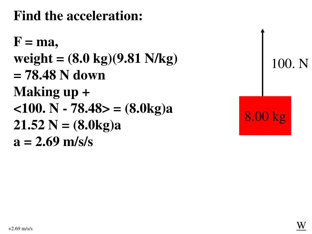 find the acceleration