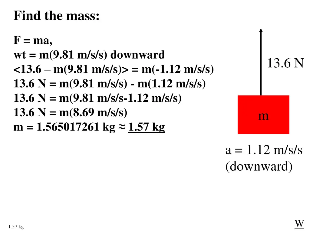 find the mass