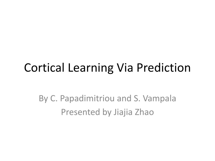 cortical learning via prediction