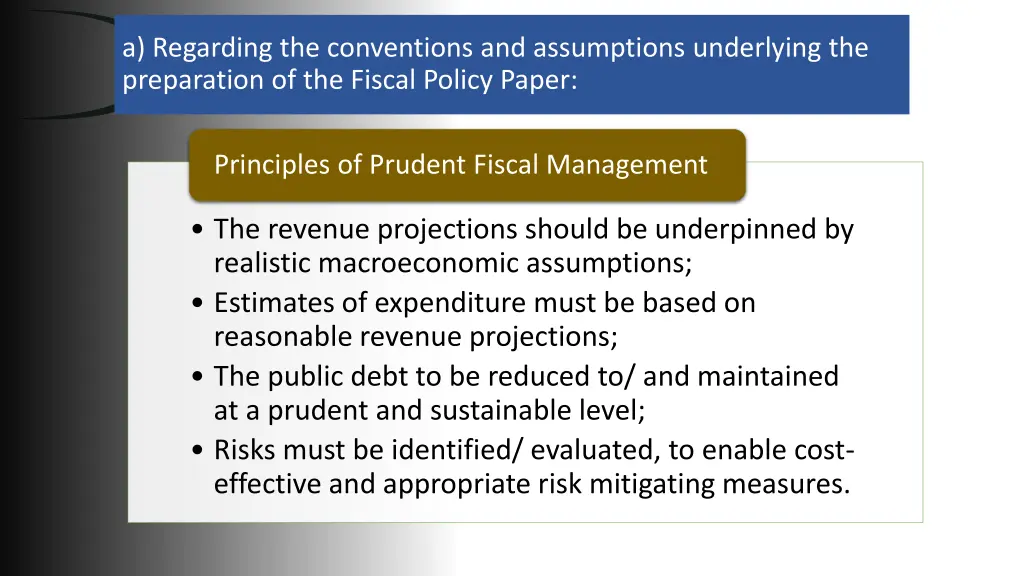 a regarding the conventions and assumptions