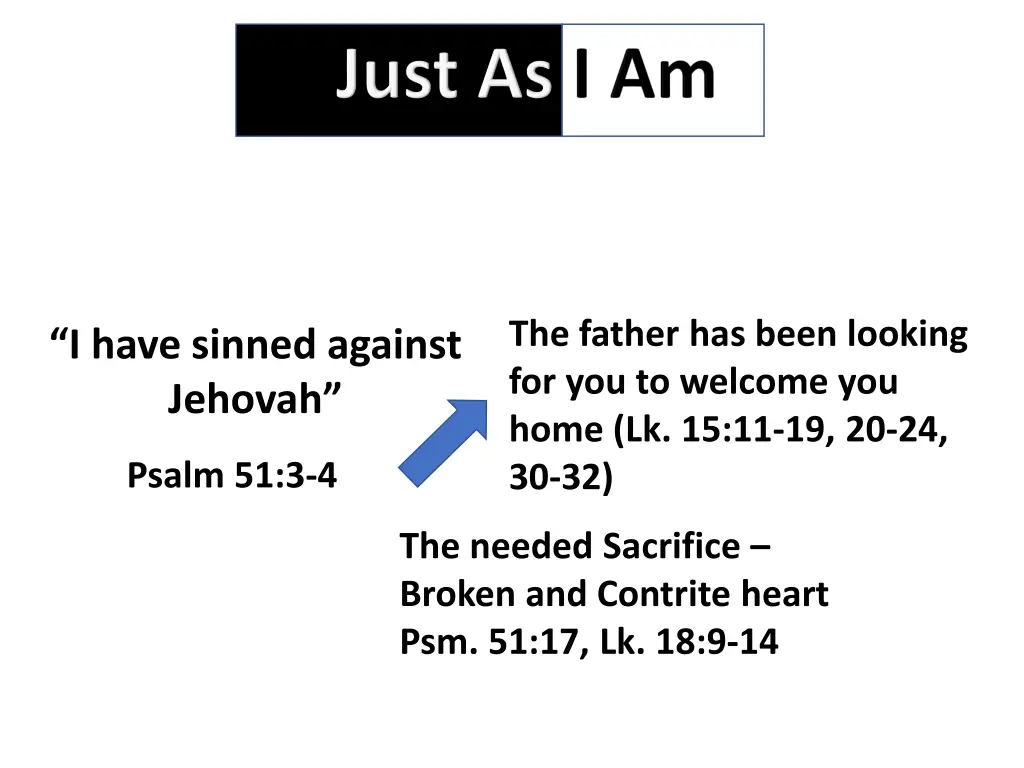 the father has been looking for you to welcome