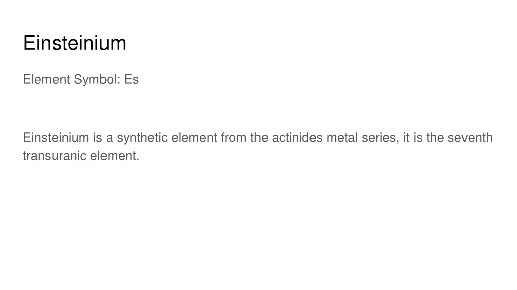 einsteinium 1