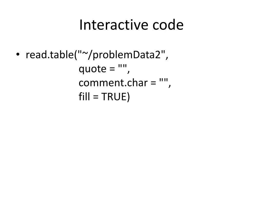 interactive code