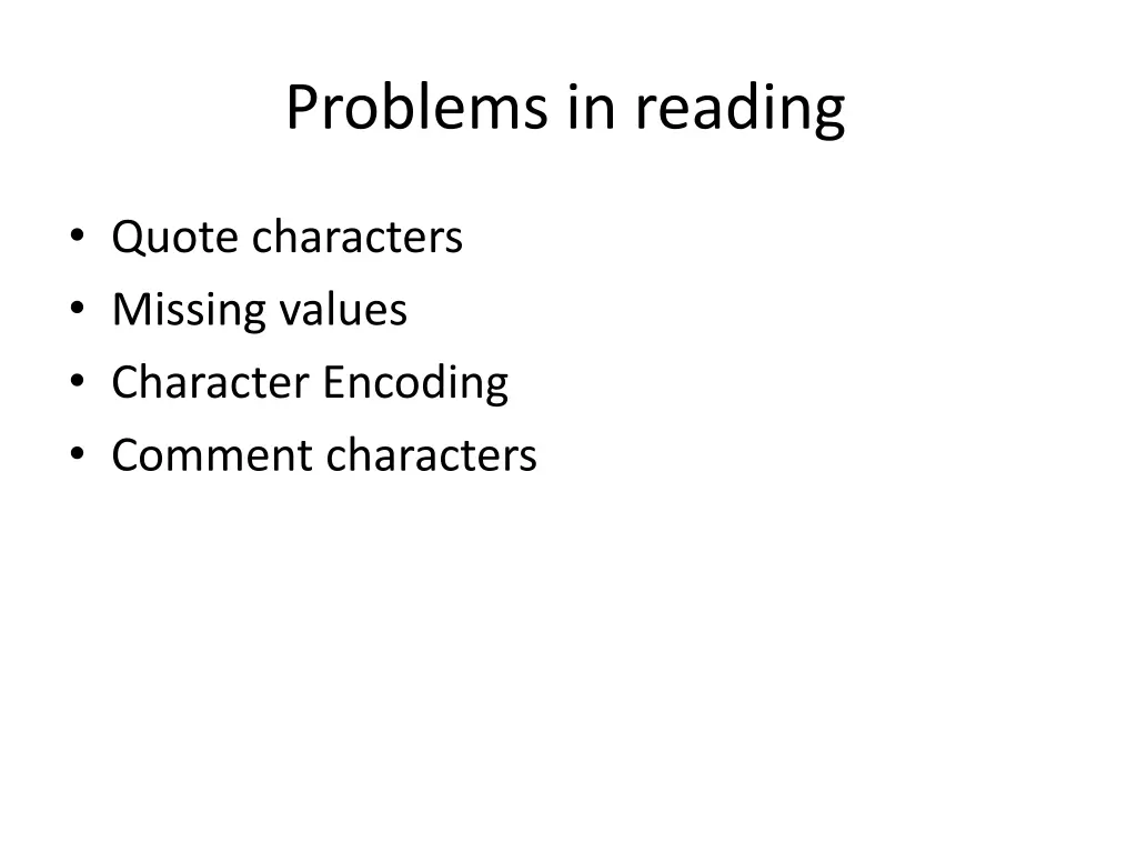 problems in reading