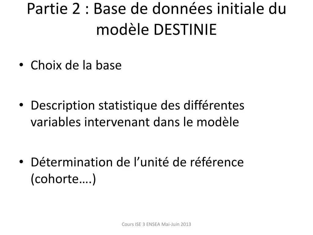 partie 2 base de donn es initiale