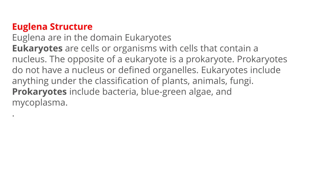 euglena structure euglena are in the domain