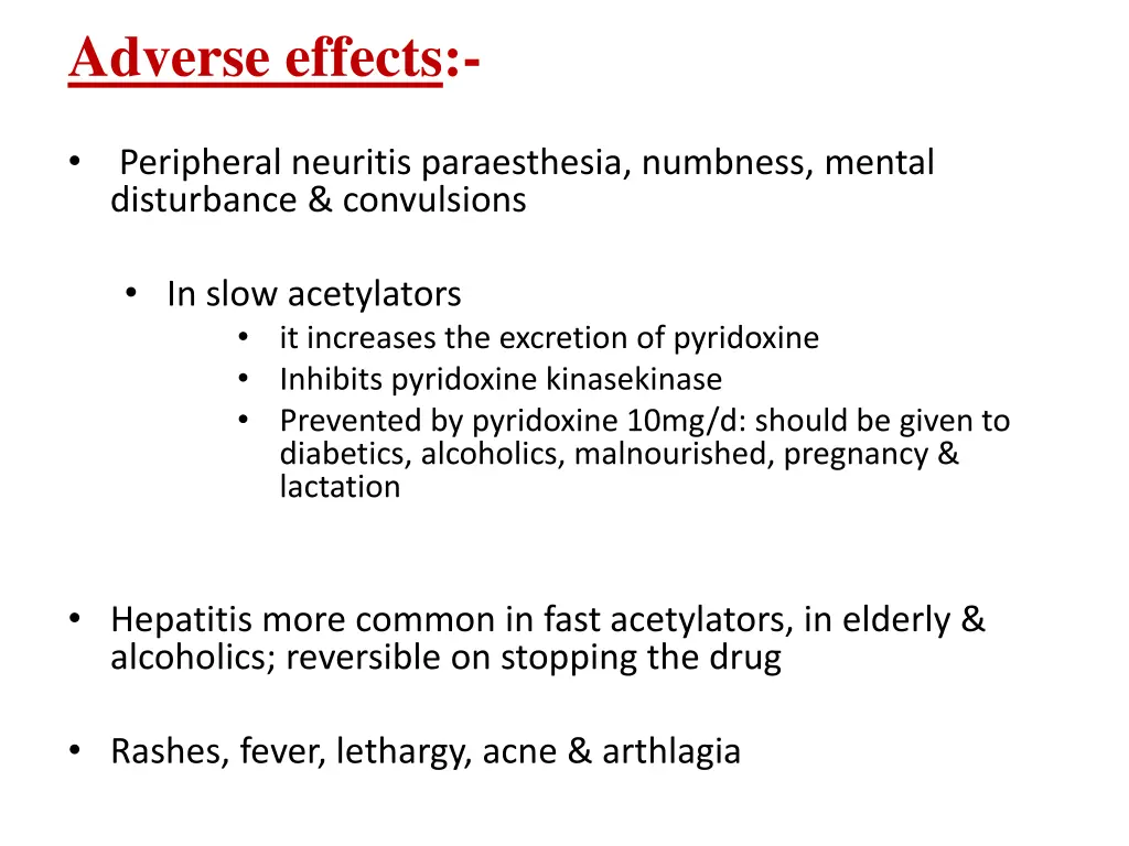 adverse effects