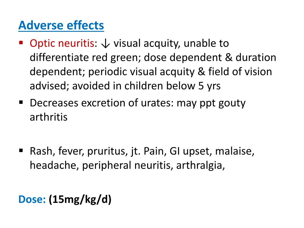 adverse effects optic neuritis visual acquity