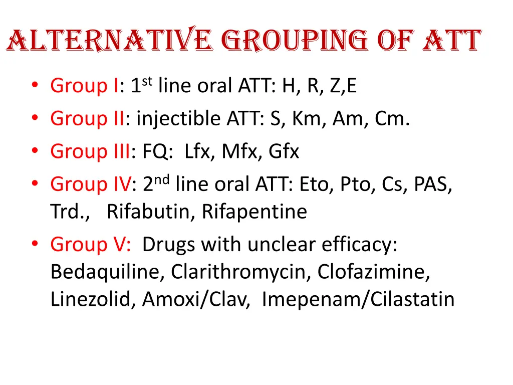 alternative grouping of att