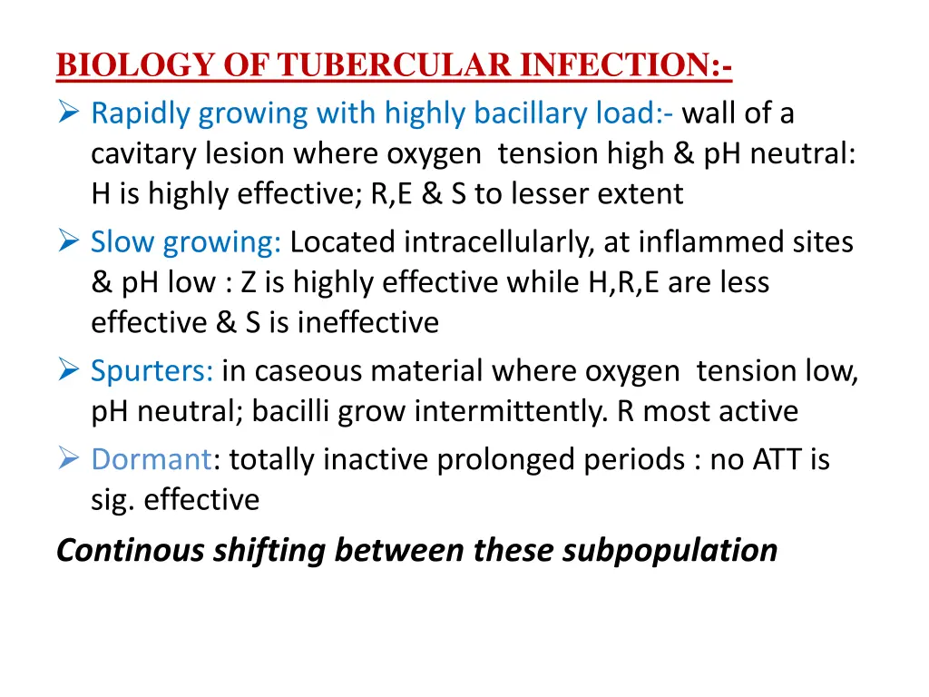 biology of tubercular infection rapidly growing