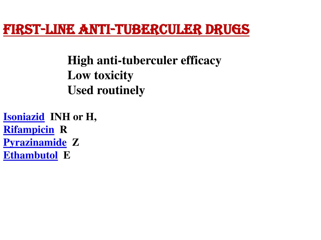 first first line anti line anti tuberculer drugs