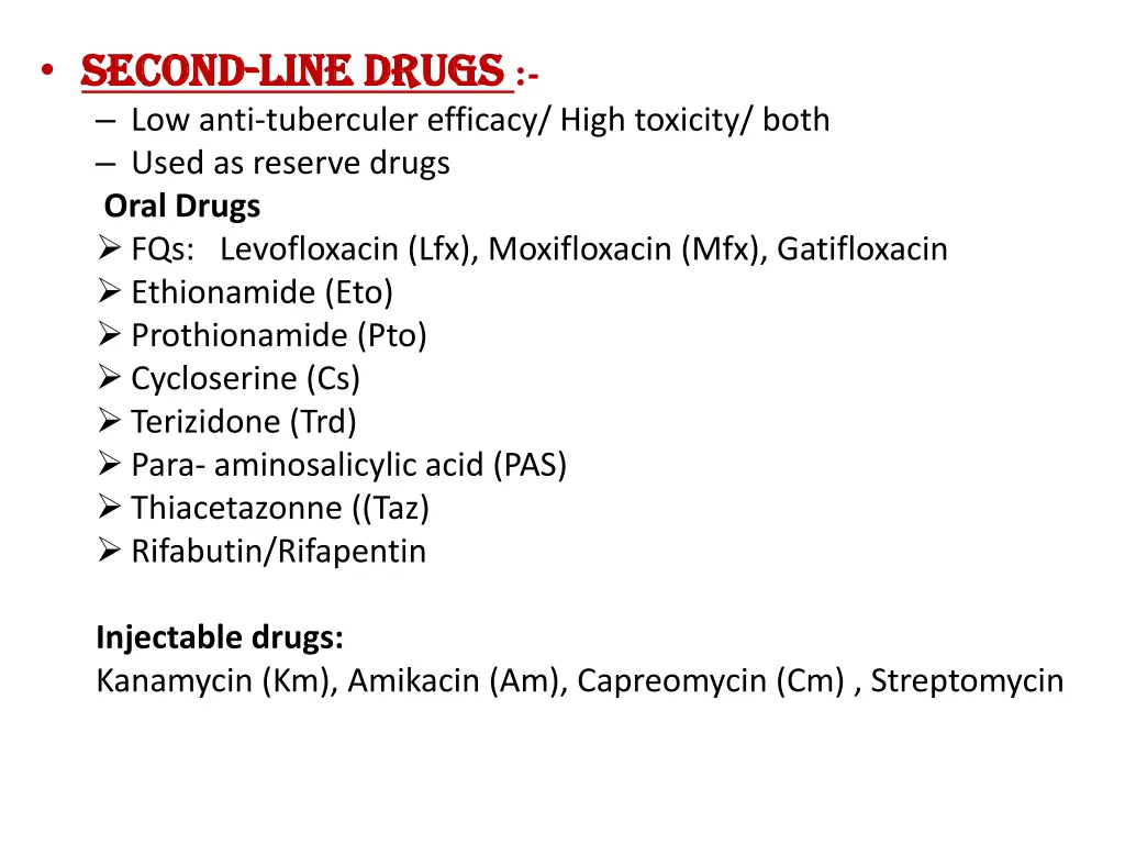 second second line drugs line drugs low anti