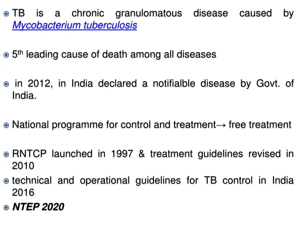 tb is a chronic granulomatous disease caused