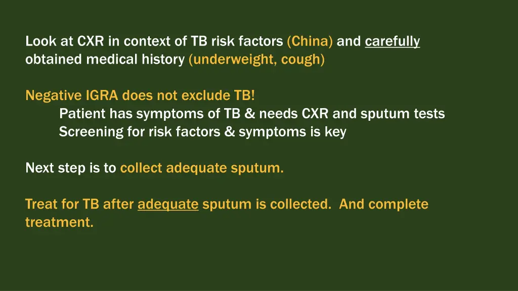 look at cxr in context of tb risk factors china