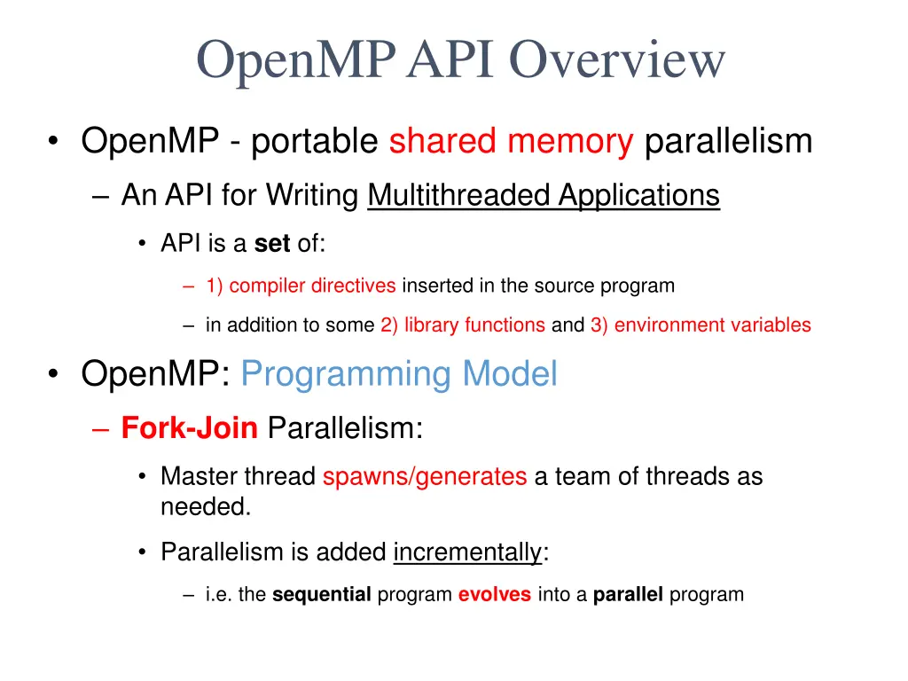 openmp api overview