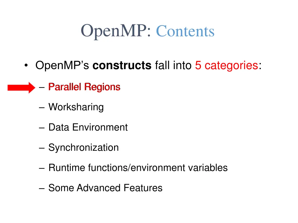 openmp contents