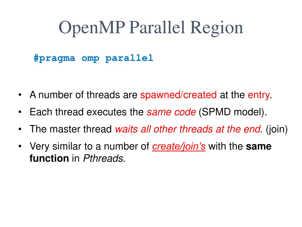 openmp parallel region