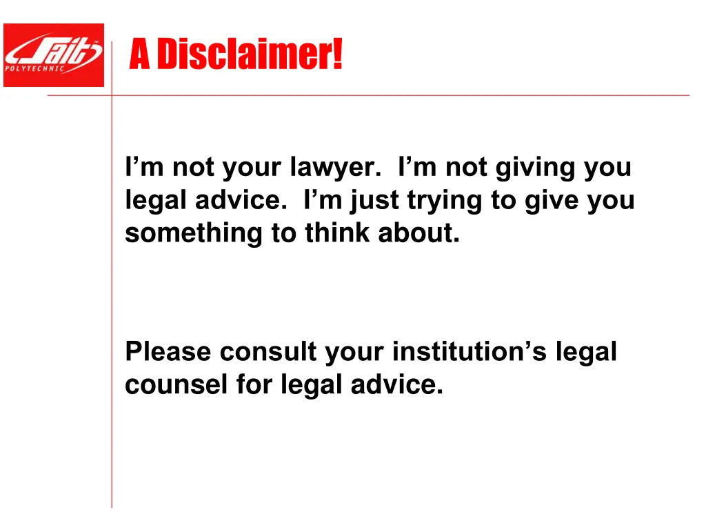 a disclaimer